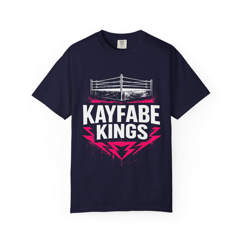 Kayfabe Kings Official Logo Tee — Black & Pink Wrestling T-Shirt
